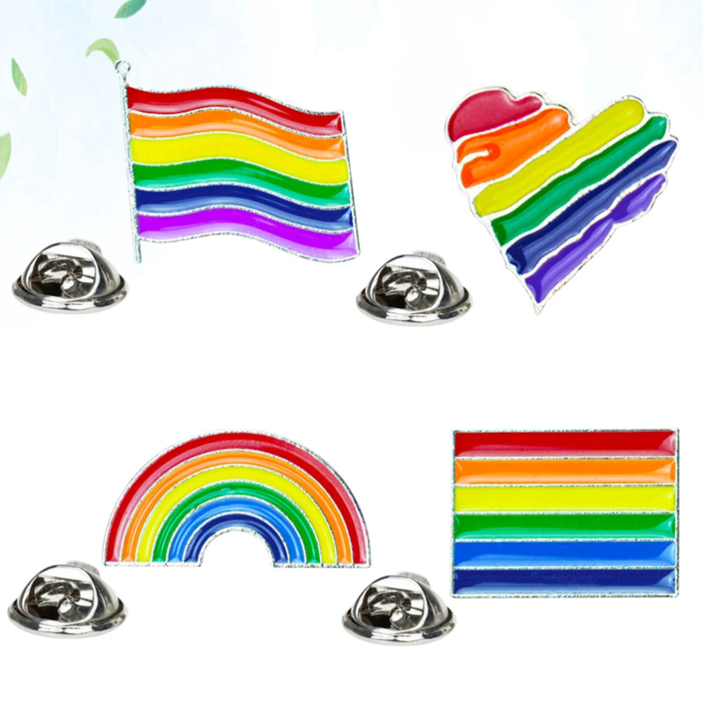 8pcs One Set Colorful Rainbow Love Flag Oil Drop Brooch Fashion Collar Pin Decorative Clothes Corsage for Gay LGBT Lesbian (A00330+A00331+A00332+A00333 2pcs for Each)