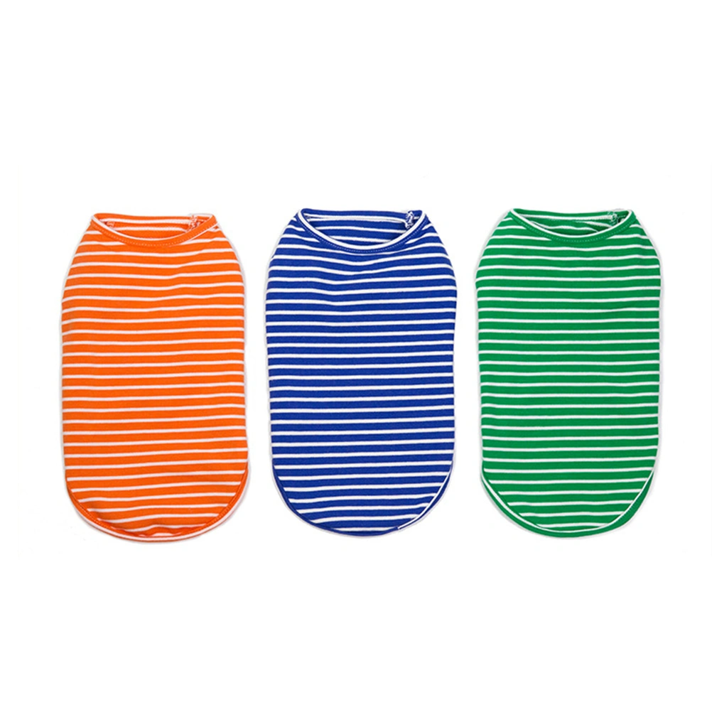 Comfortable Cotton Stripe Pet Shirt Fashion Cat Clothes Pet Leisure Costume for Cat Kitten (Blue, Size M)