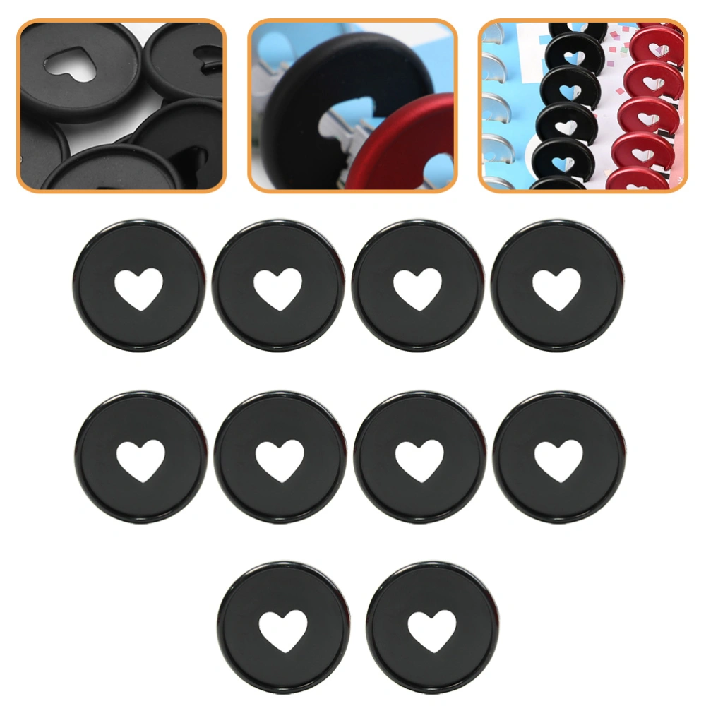 10Pcs Book Binding Discs Binder Rings Planner Discs Heart Binding Buckle for School