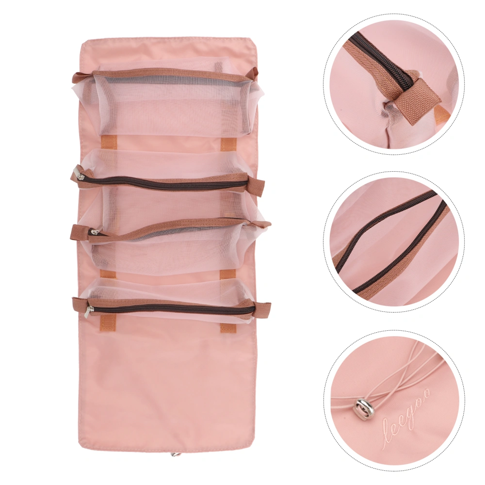 1Pc Detachable Foldable Cosmetics Bag Multifunction Portable Washing Bag Pink