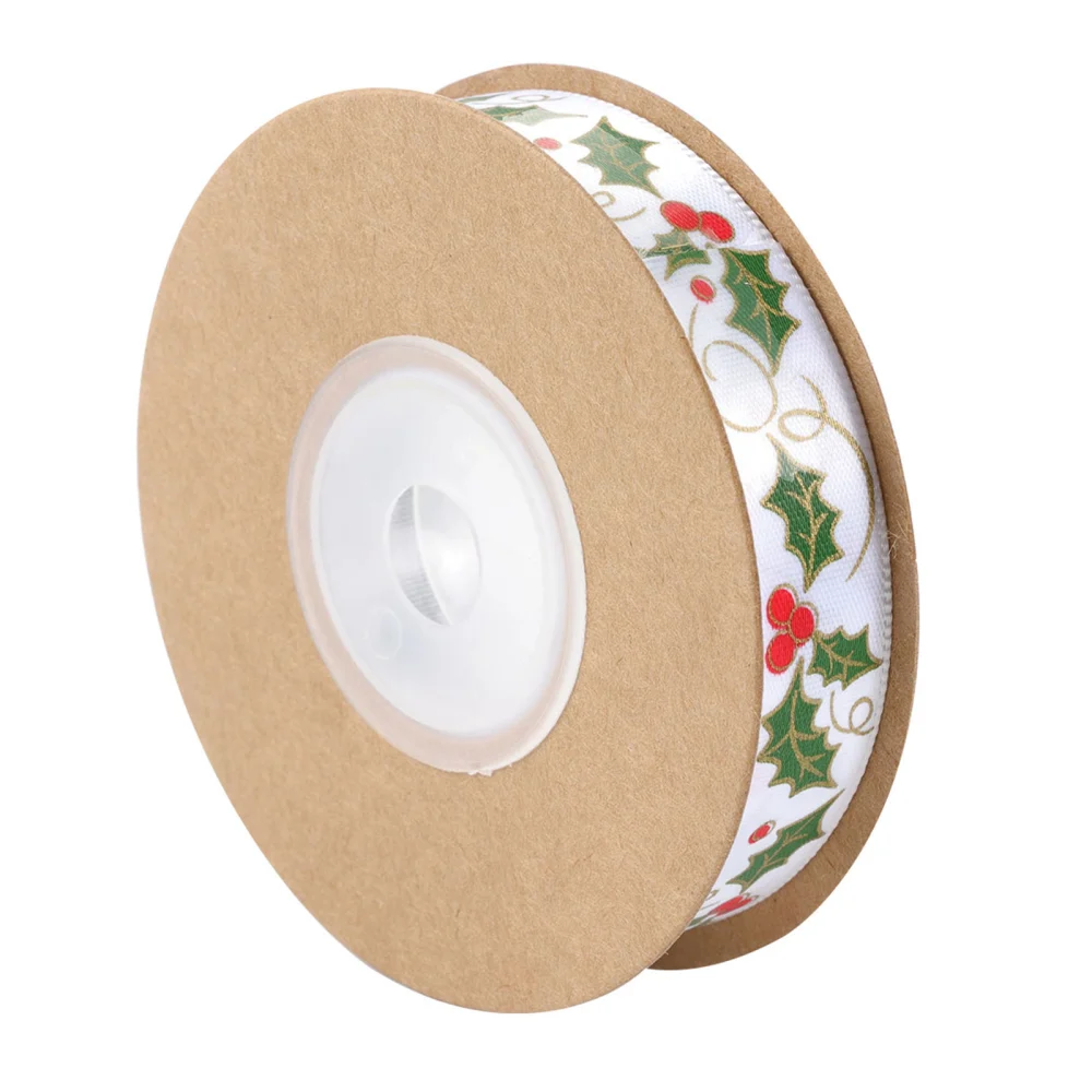 1 Roll Christmas Decoration Ribbon Gift Ribbon DIY Supplies Xmas Printing Ribbon