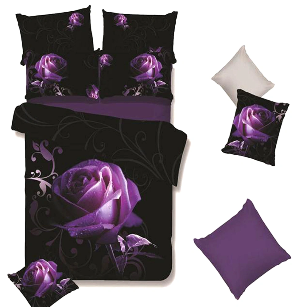 3pcs Bedding Sets 3D Rose Digital Bedding Cotton Duvet Cover and Pillow Cases No Filling 220 x 240 cm