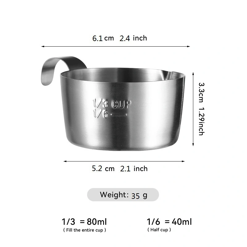 Espresso Extract Cup Espresso Measuring Cup Stainless Steel Pouring Pitcher Steak Sauce Cup