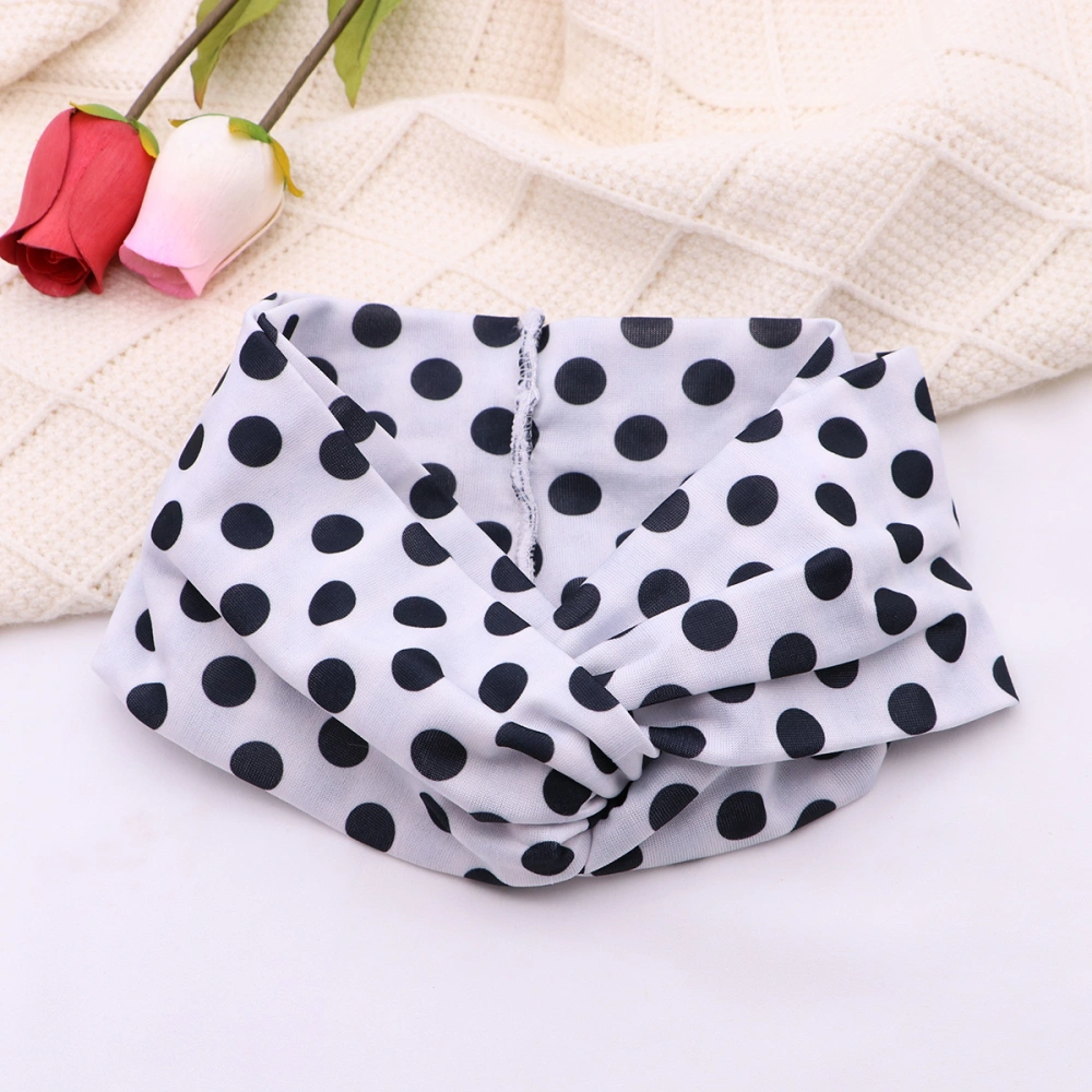 Women Wide Headbands Dot Head Wrap Cross Hair Band for Cleanning Face Mask (Pattern 3)