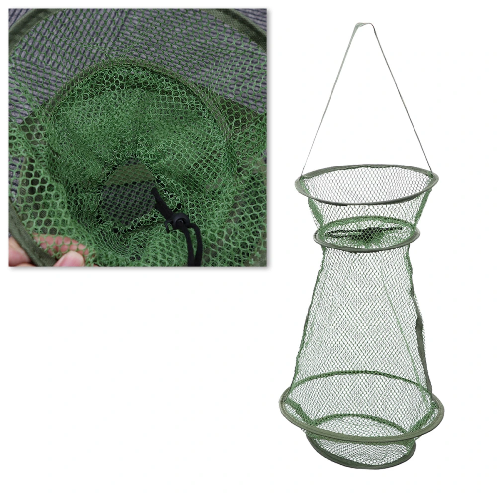 3pcs Mesh Hole Folding Crab Lobster Net Fishing Net Fishing Accessories (Large Size) (Green)