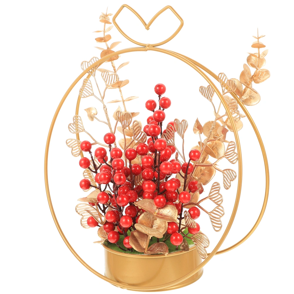 Spring Festival Wedding Table Centerpiece Simulated Red Berries Decoration Housewarming Gift