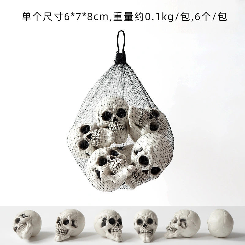 1 Set of DIY Skull Ornament Plastic Skull Ornament Plastic Skull Ornaments Small Skulls for Halloween