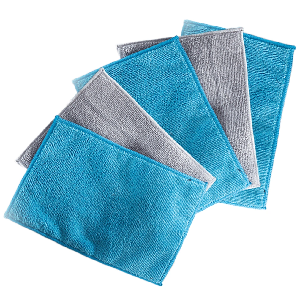 5PCS Bamboo Fiber Dishwashing Cloth Multi Purpose Cleaning Towels Kitchen Household Duster Cloth (Random Style)