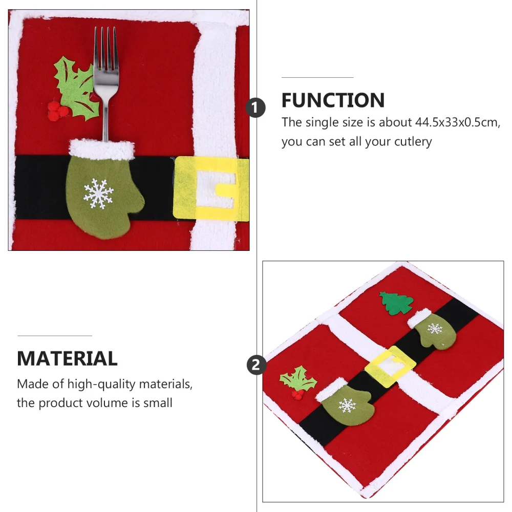 1pc Christmas Placemat Xmas and Fork Mats Pats Red Cloth Table Mat