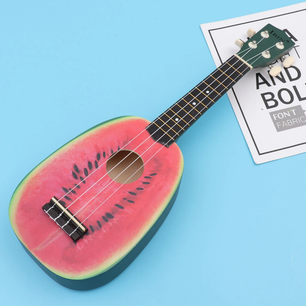 Concert Ukulele 21 Inch Small Guitar 4 Strings Mahogany Musical Instrument with Strap Picks and Carrying Bag for Kids Children Students Adults (Watermelon)