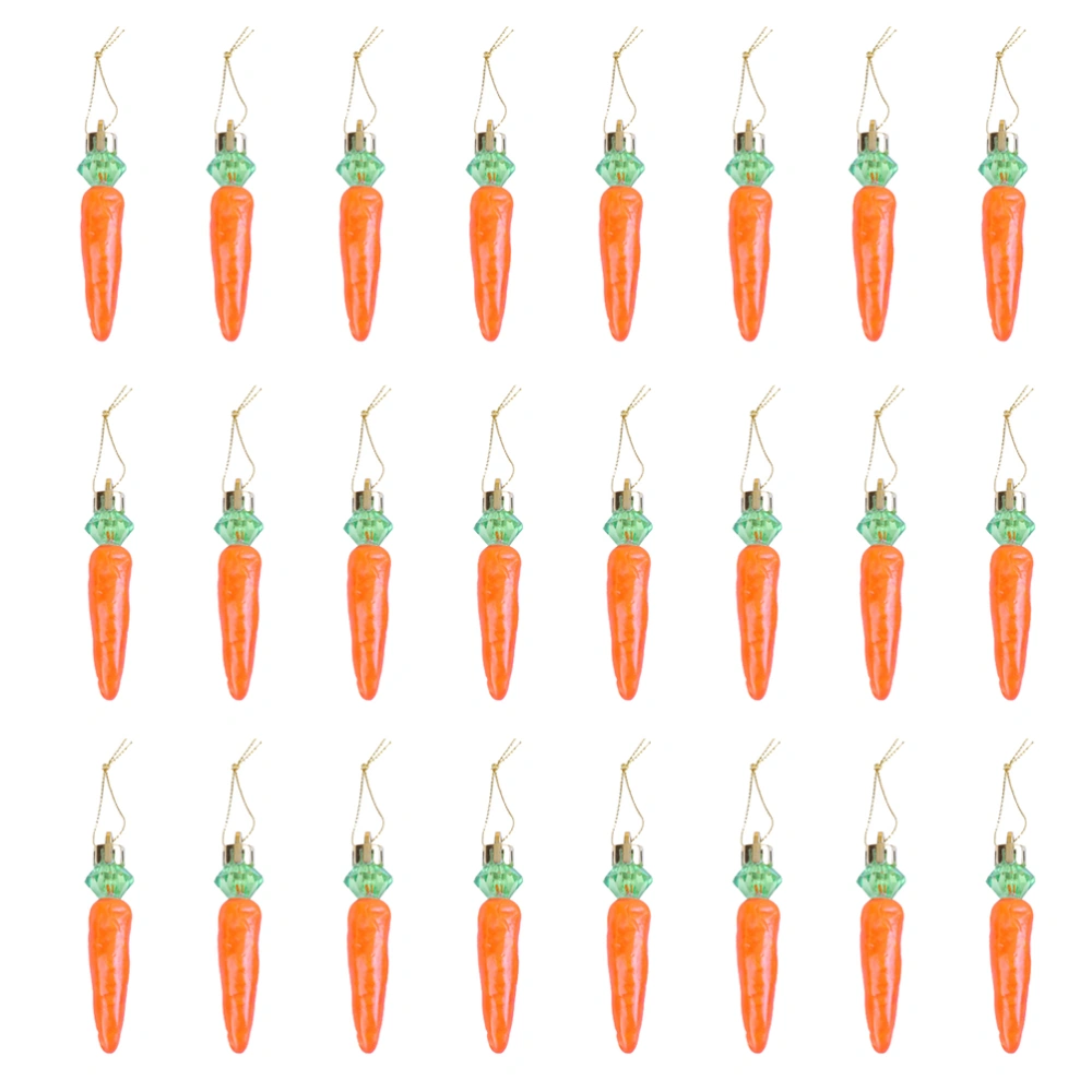 24pcs Easter Carrot Ornaments Carrot Shape Hanging Ornaments Easter Accessories