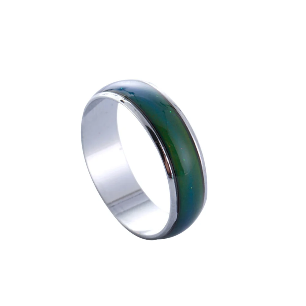 1PC Color Changing Ring Mood Ring Simple Round Ring Creative Finger Ring Birthday Gift for Festival (Inner Diameter 20mm)