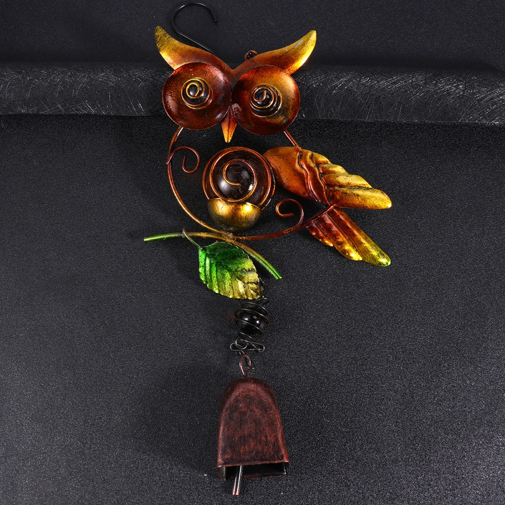 Wind Chime Iron Craft Owl Doorbell Wind Chimes Wall Mounted Decoration Pendant Door Bell for Office Home Balcony