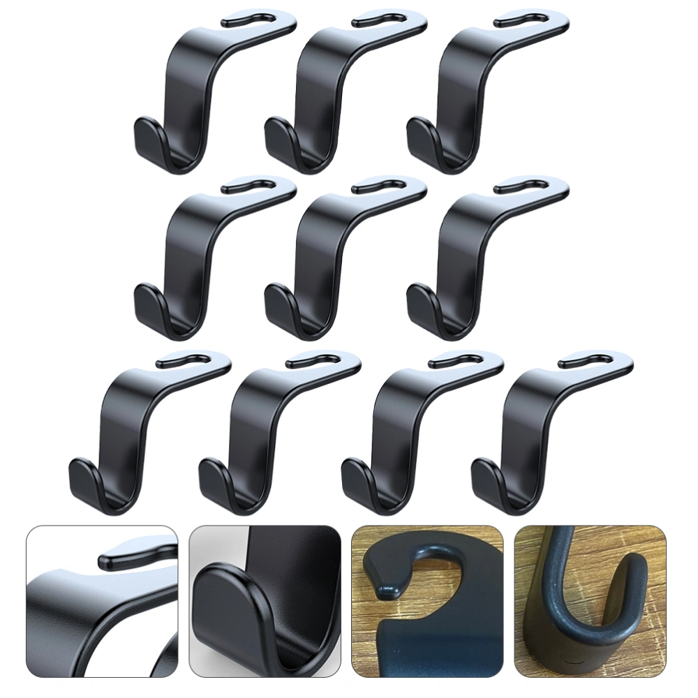 10pcs Durable Practical Car Hooks Hidden Car Back Hidden Hooks Organizer