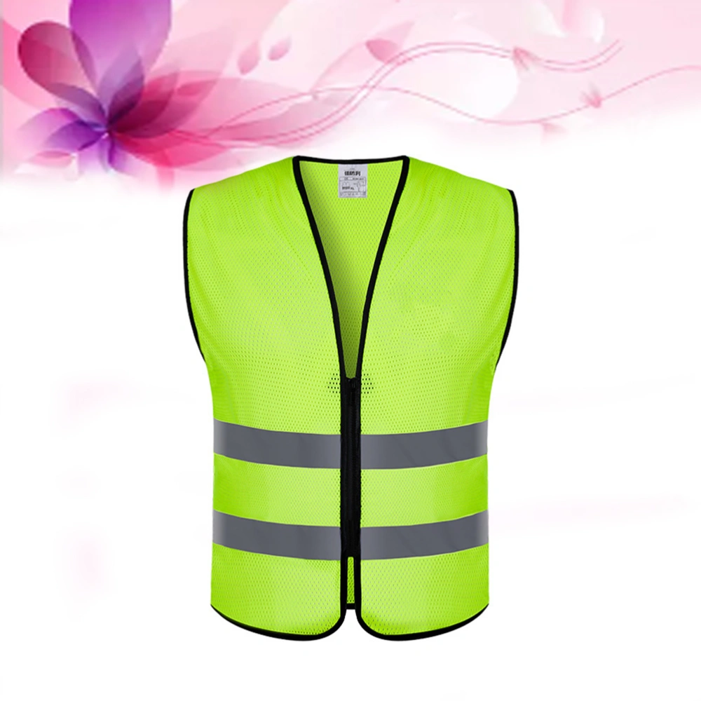 Reflective Comfy Vest Adjustable Zipper Light Waistcoat for Jogging Biking Riding Walking Running (Fluorescent Yellow)