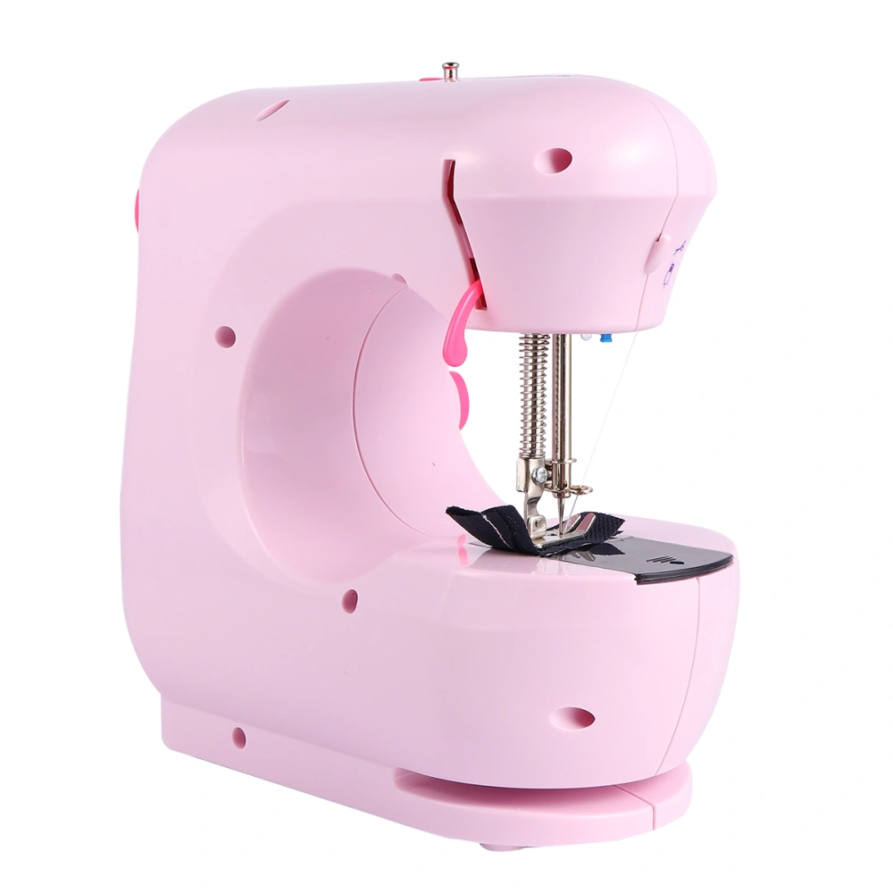 1pc Household Multi-function Sewing Machine Electric Mini Sewing Machine Mini Sewing Machine with UK Plug (Pink)