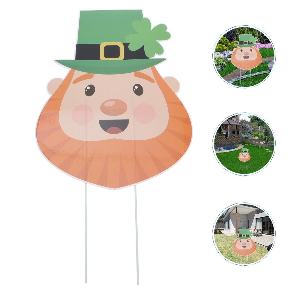 St. Patrick's Day Yard Sign Festival Decors Garden Yard Sign Stake (Dwarf)