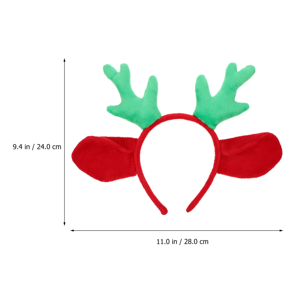 Christmas Antlers Headband Reindeer Plush Hair Clasp Headdress for Xmas Party