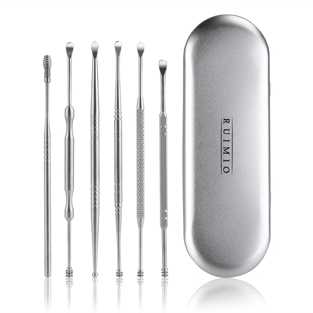 RUIMIO 6pcs Ear Curette Earwax Removal Ear Pick with Storage Box