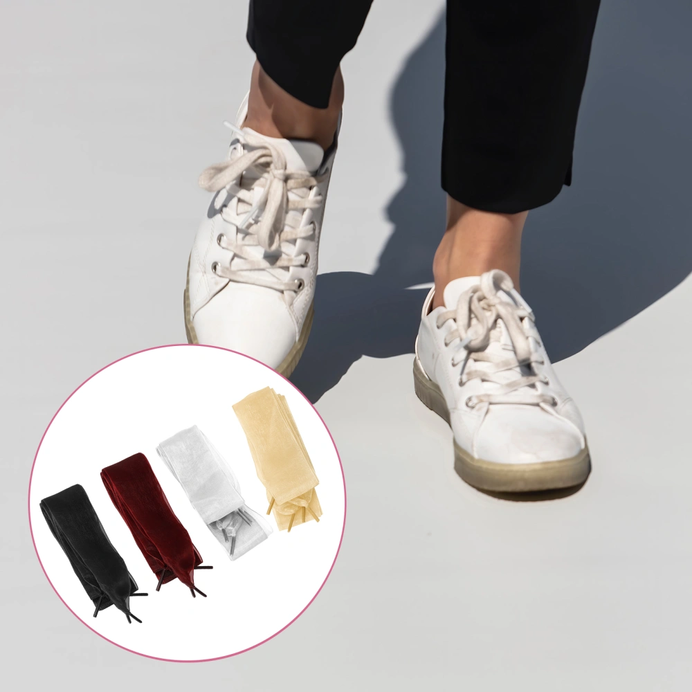 4 Pairs Shoes Laces Decorative Shoelaces Stylish Shoe Accessories for Woman