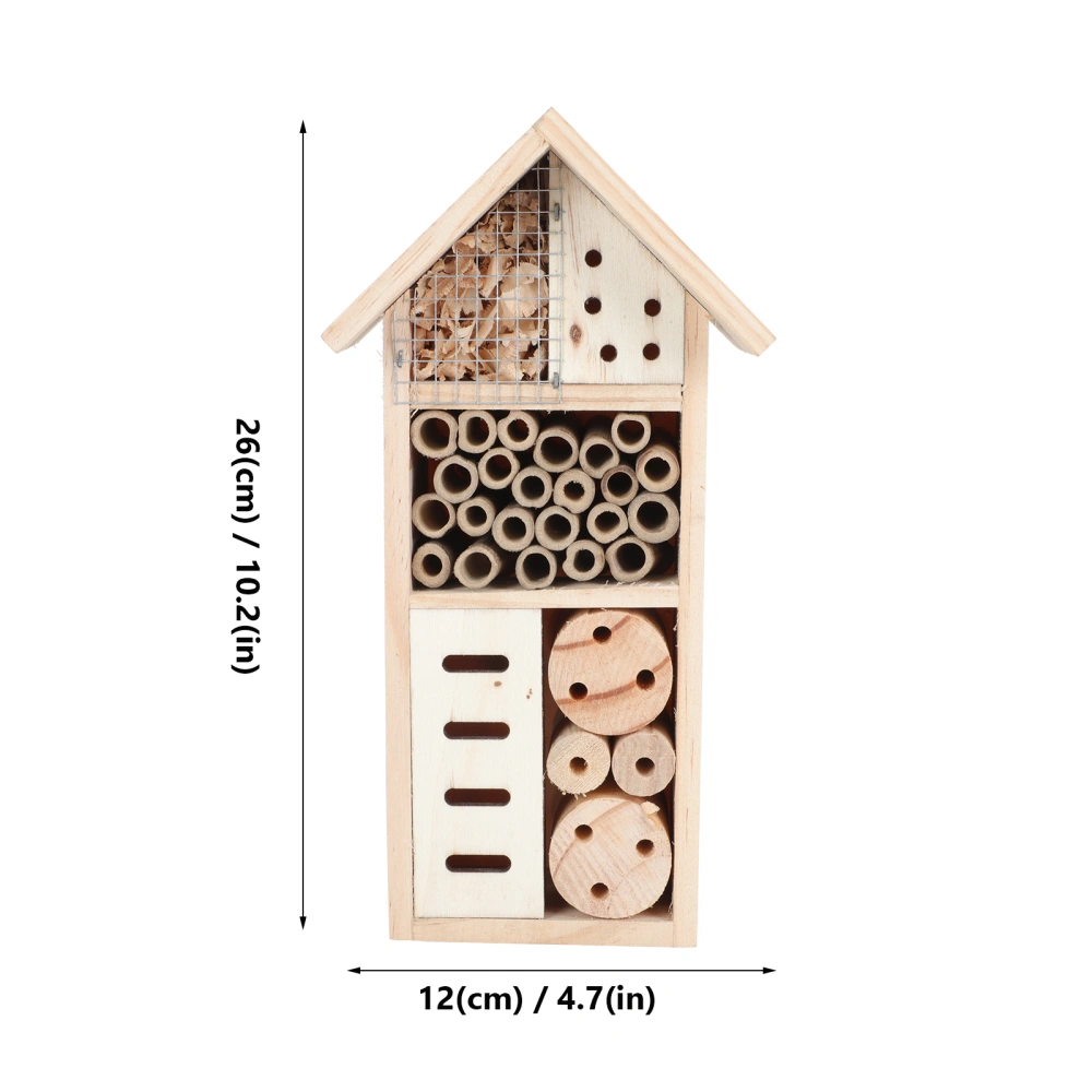 1Pc Wooden Insect House Decorative Bee House Creative Courtyard Insect Nest