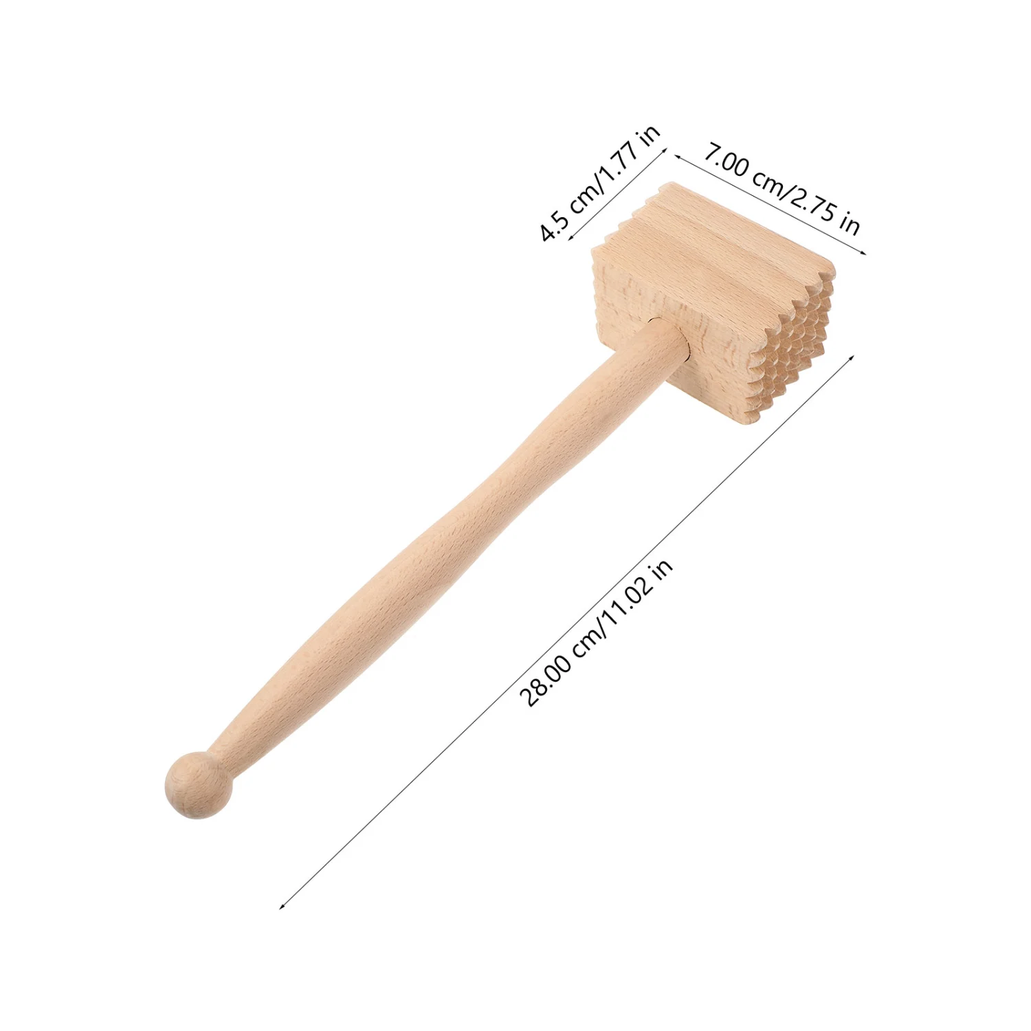 1PC Beech Wood Square Hammer Household Meat Hammer Practical Beef Steak Hammer