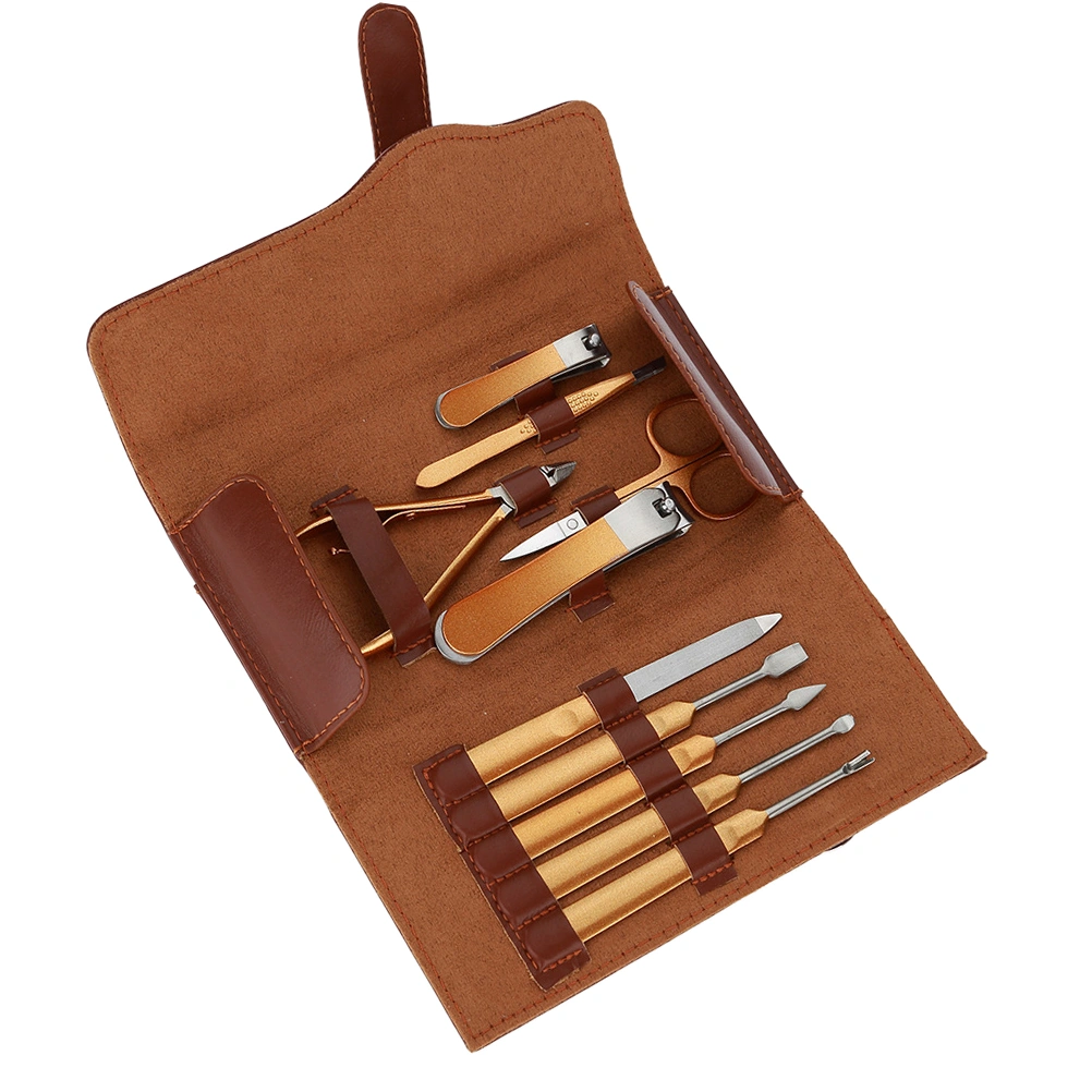 1 Set 10pcs Nail Clipper Set Stainless Steel Nail Cutter Kit Manicure Set Portable Nail File Tool