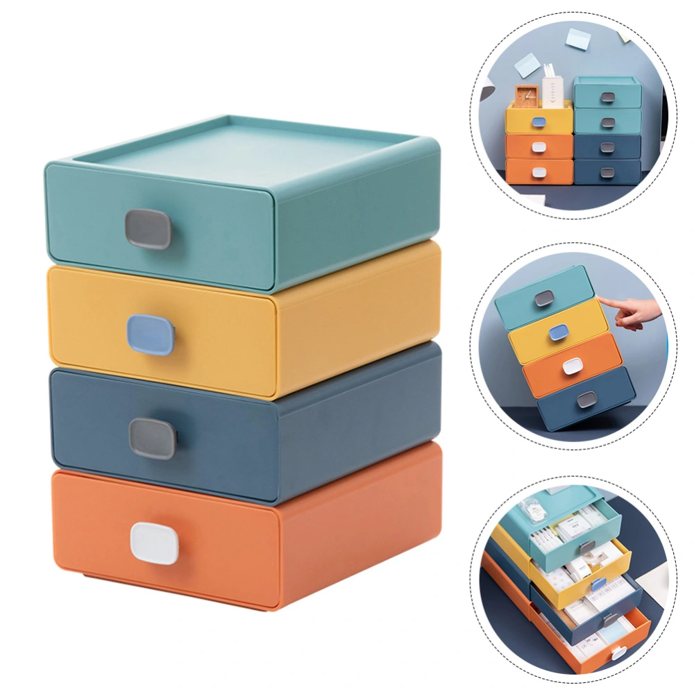 4Pcs Practical Drawer Boxes Table Storage Boxes Desktop Storage Drawers