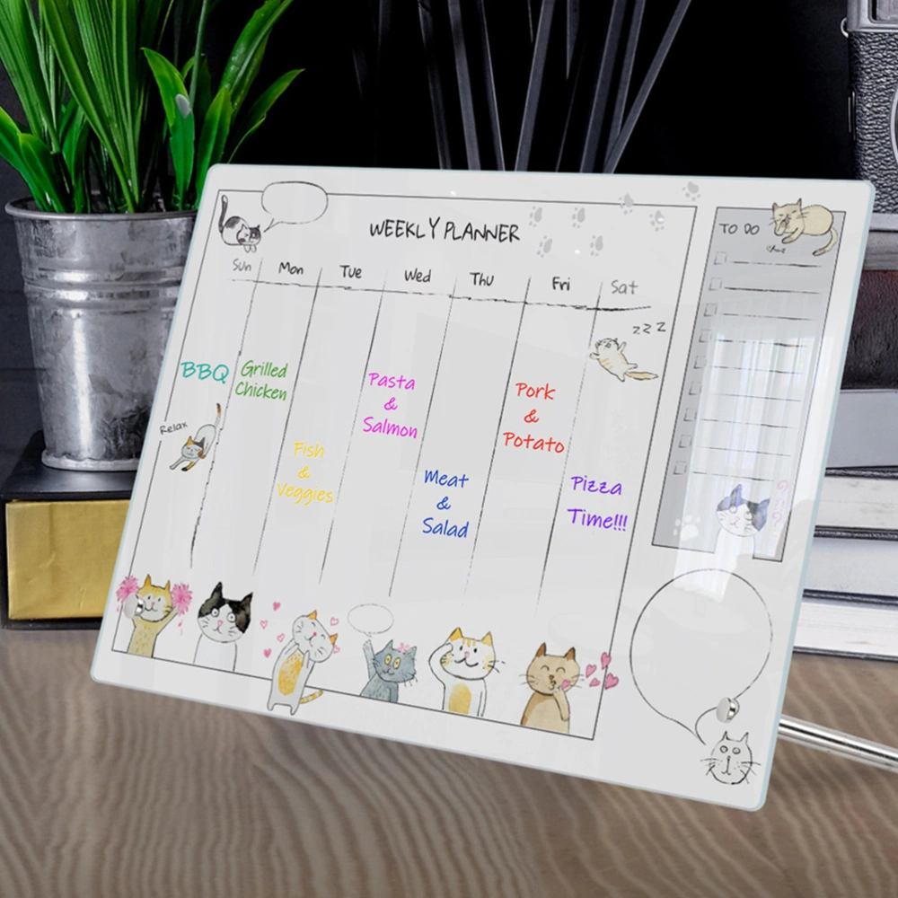 1 Set Acrylic Monthly And Weekly Plan Board Dry Erase Board Note Board For Office Kitchen Fridge