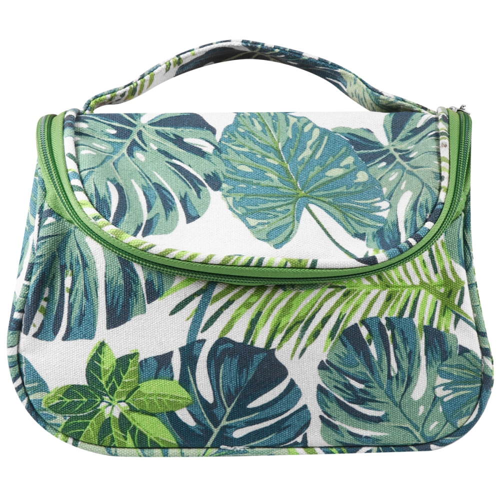 Tropical Monstera Printing Makeup Bags Curved Zippered Storage Bag Multifunctional Travel Purse Portable Cosmetic Pouch Toiletry Bag