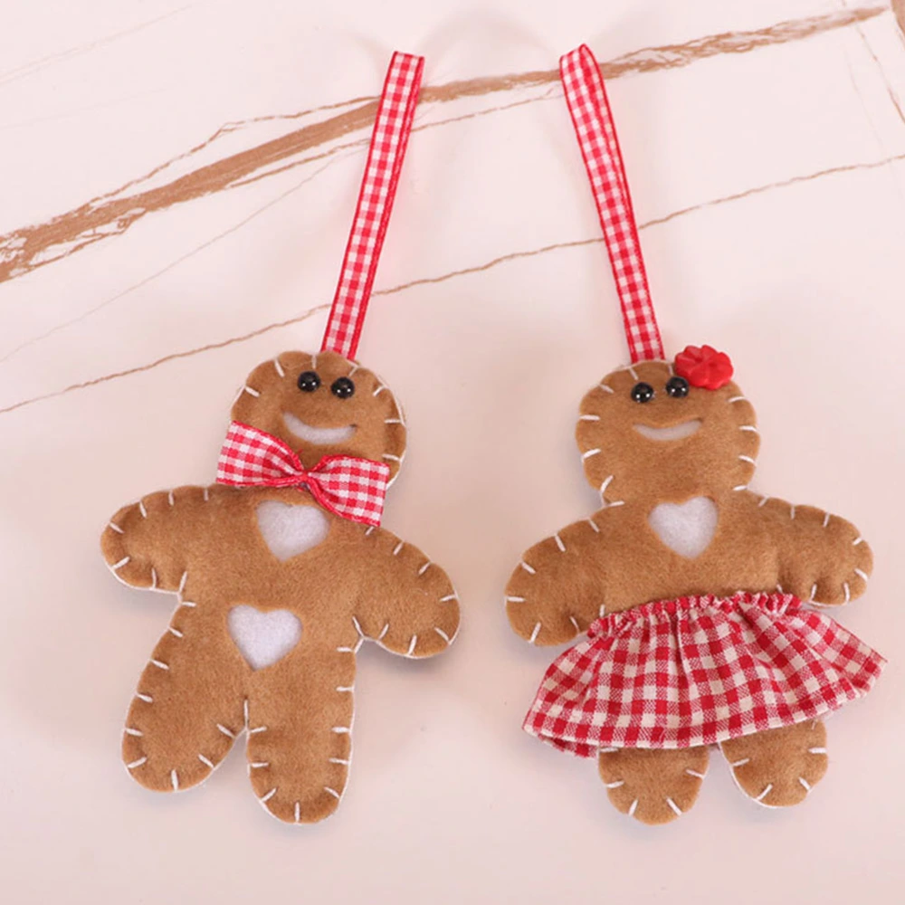 3pcs Xmas Tree Hanging Pendants Cartoon Lovely Doll Figurines (Random Style)