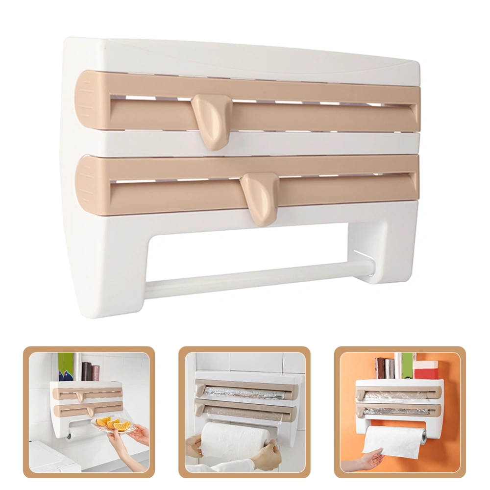 Multi-functional Wall Paper Towel Holder Kitchen Plastic Wrap Foil Dispenser