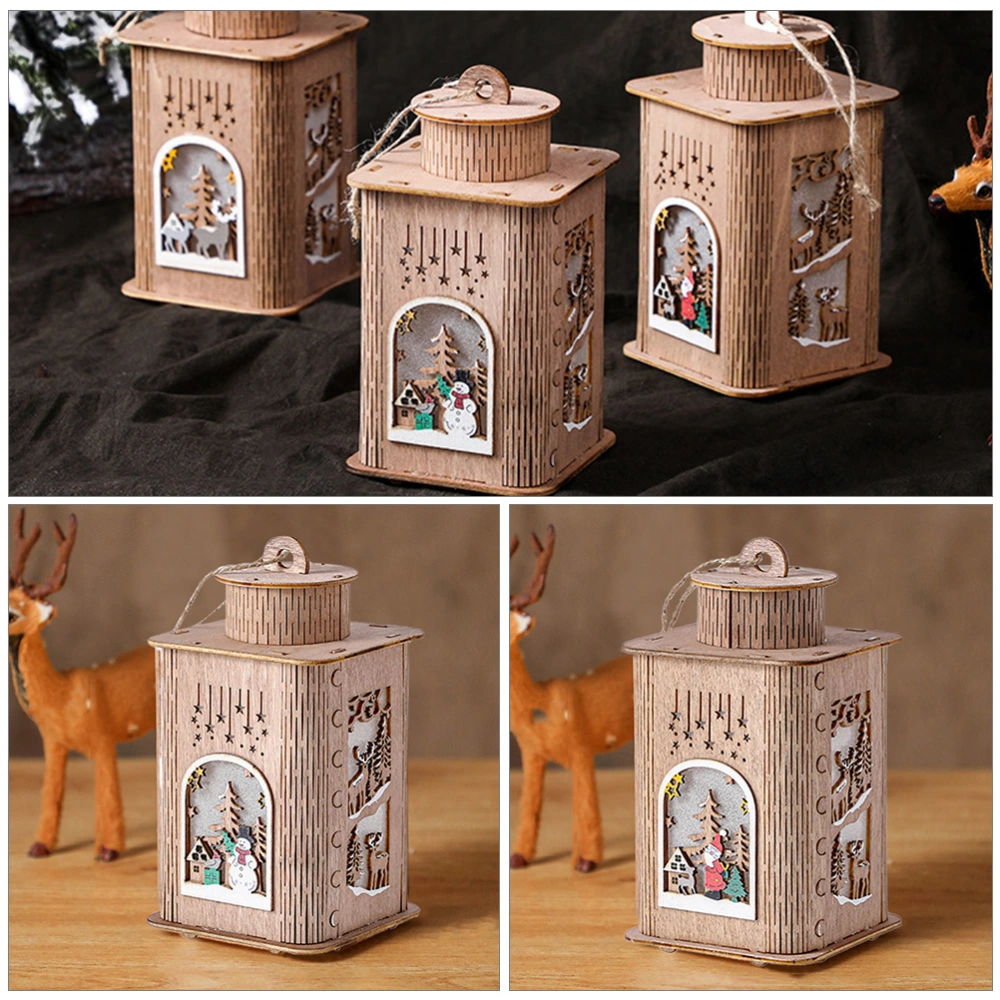 2Pcs Mini Christmas House Shaped Decor Desktop Ornament Chic Festival Gift