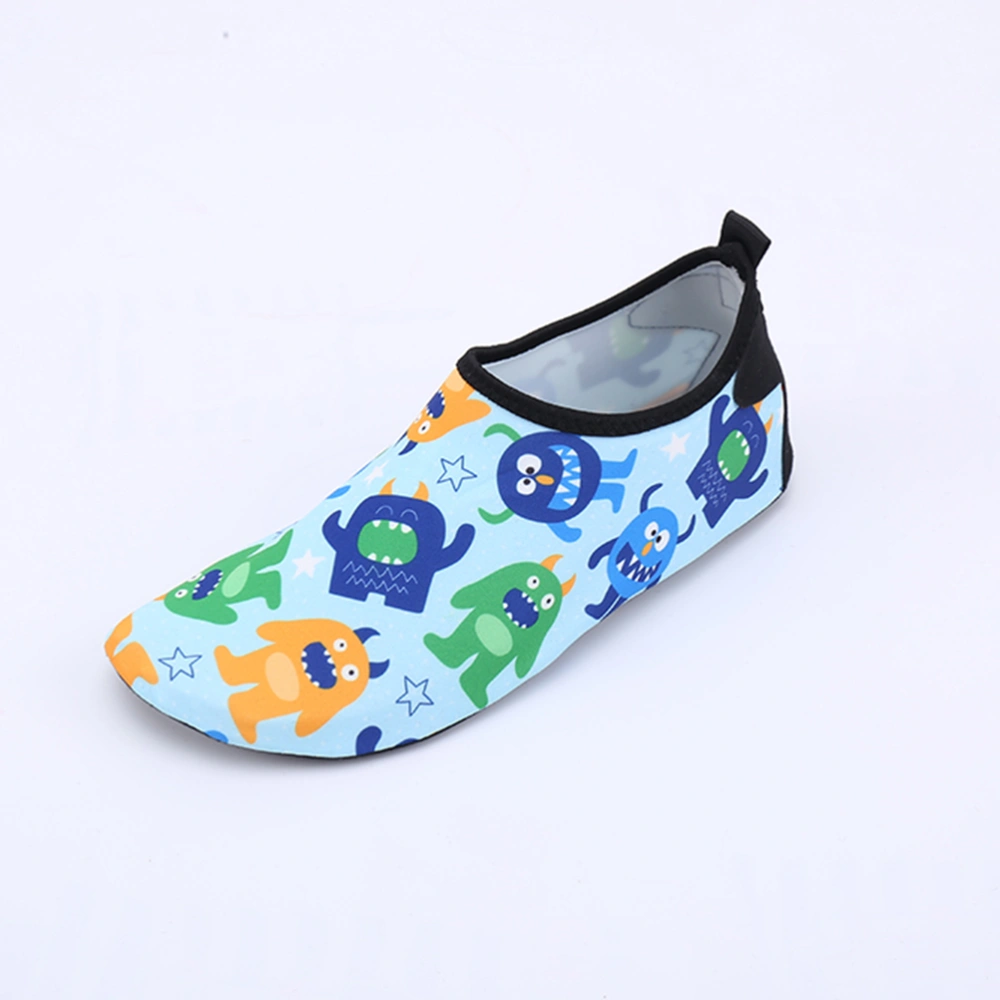 1 Pair Kids Elastic Shoes Breathable Shoes Anti-slip Beach Shoes Children Quick Dry Water Shoes (Dinosaur, Size 28-29, Inner Length 16.5cm)