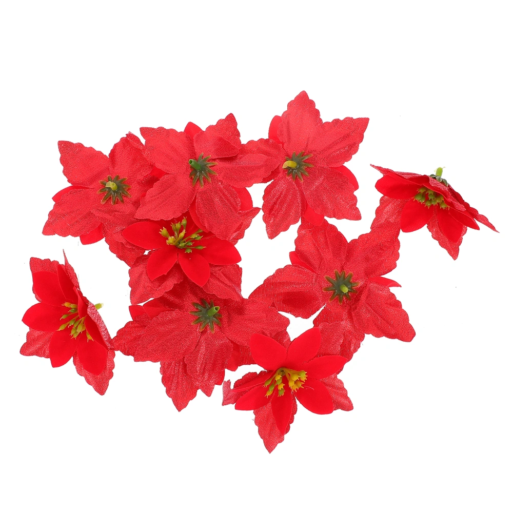 10pcs Fake Flower Adornments Christmas Decorative Flowers Party Flower Decors