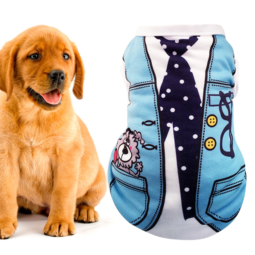 Stylish Dog Puppy Dress Pet Spring and Summer Clothes Pet Vest with False Straps (Size S)