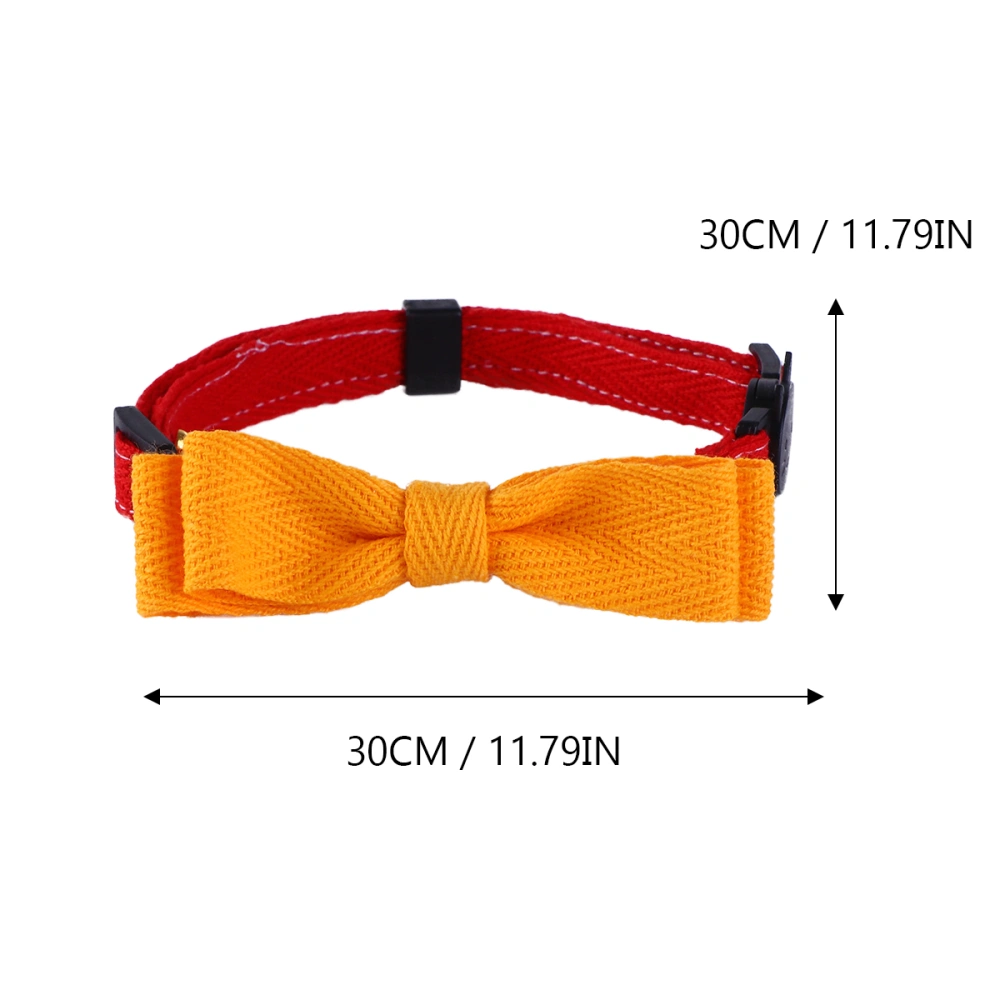 Adults Cat and Puppy Dog Collar with Bowtie Pet Daily Wear Safety Buckle Collar