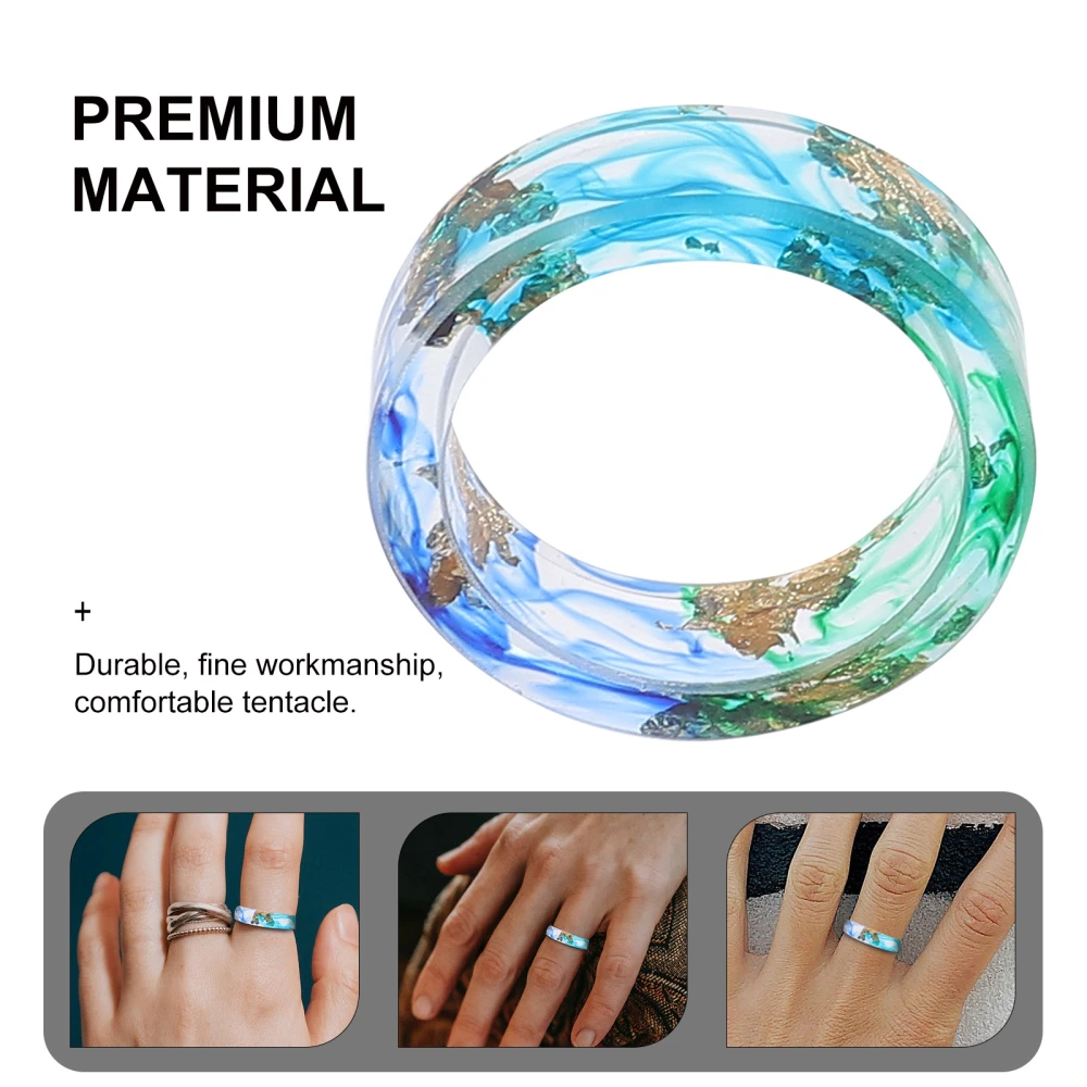 1pc Delicate Resin Ring Gold Foil Ornament Ring Hand Jewelry Resin Ring Jewelry