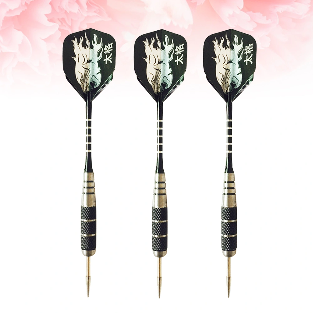 3pcs 22g Match Darts Pin-type Darts Tiger Pattern Dart Tail Wings Needle Tipped Darts Aluminum Rod Flights Darts (Tiger)