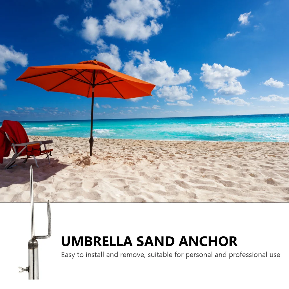 1Pc Umbrella Sand Anchor Parasol Holder Stainless Steel Parasol Stand Tool