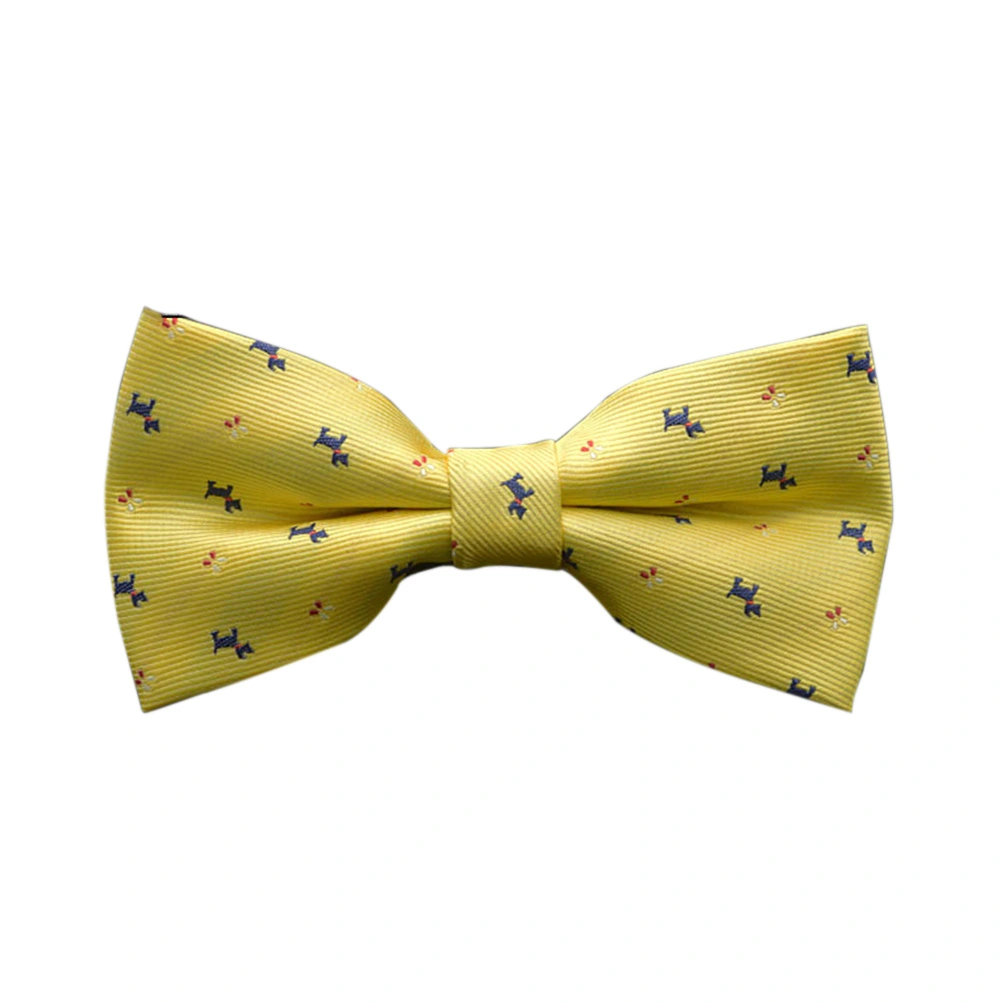 Men Adjustable Bow Ties Wedding Party Essentials (Yellow)