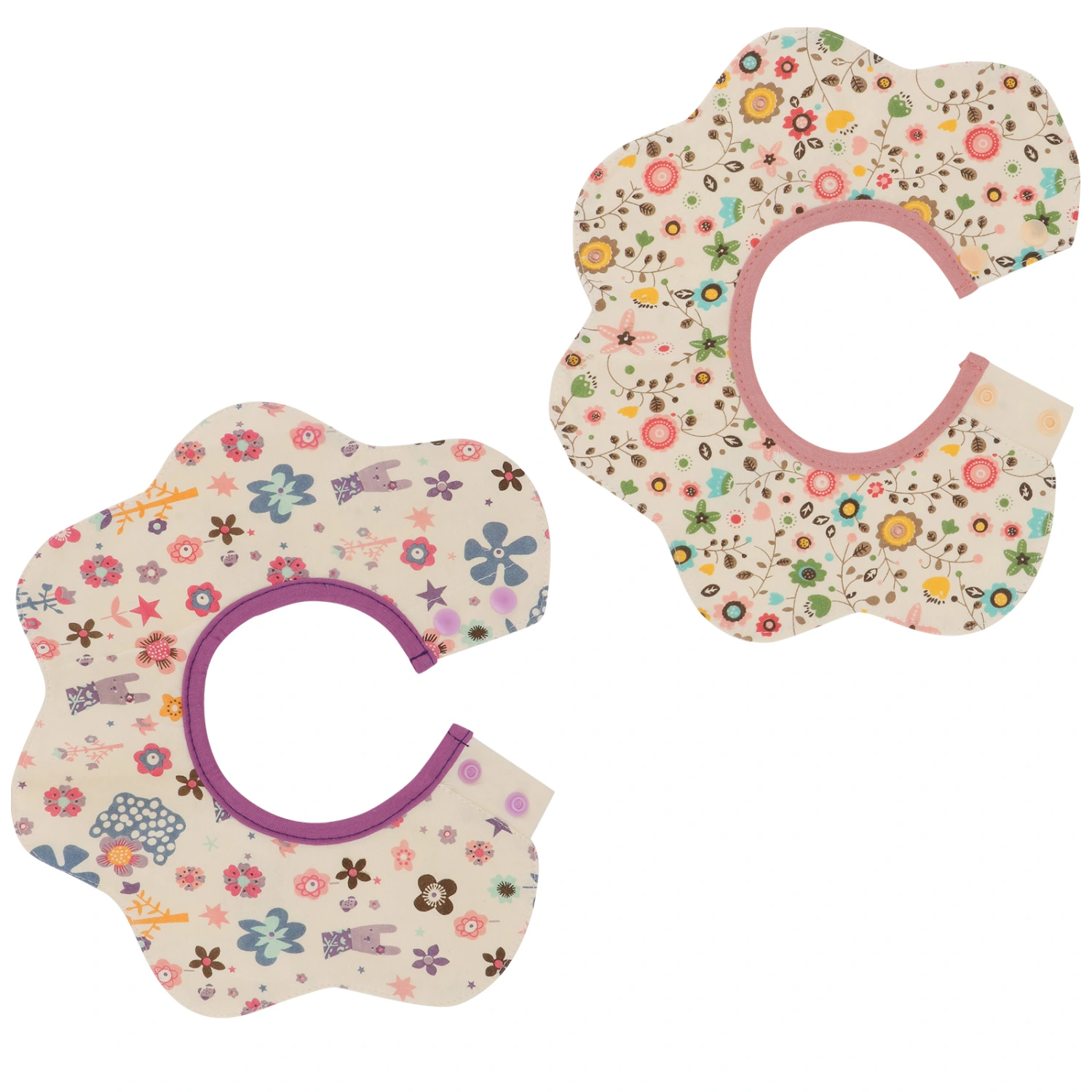 2pcs Cotton Baby Bibs Infant Flower Shape Saliva Towels Toddler Feeding Aprons