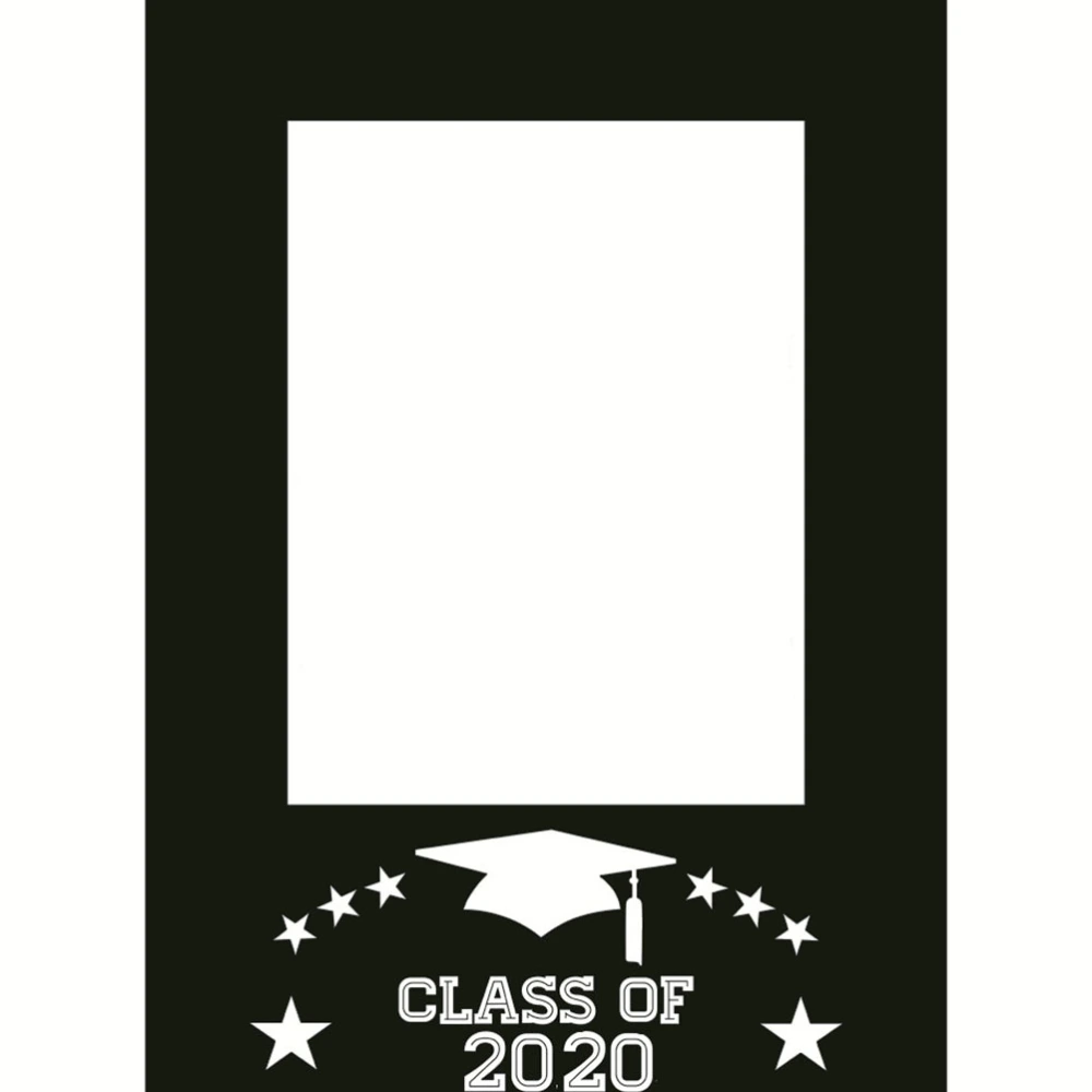 2pcs Graduation Photo Prop Creative Paper Photo Frame Graduation Ceremony Ornaments for 2020 (Black Gold + 2020 Black)