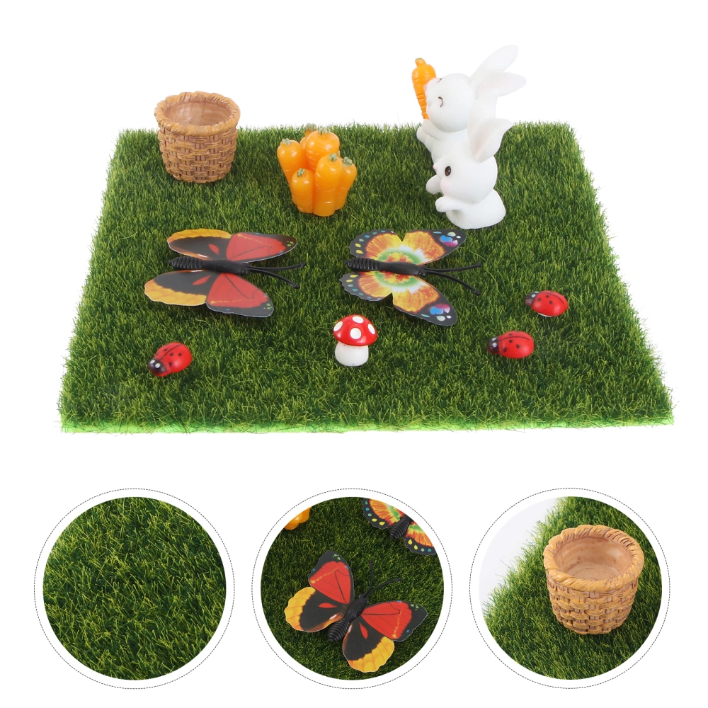 10Pcs Simulation Moss Adornments Decorative Animal Figurines Mini House Ornament