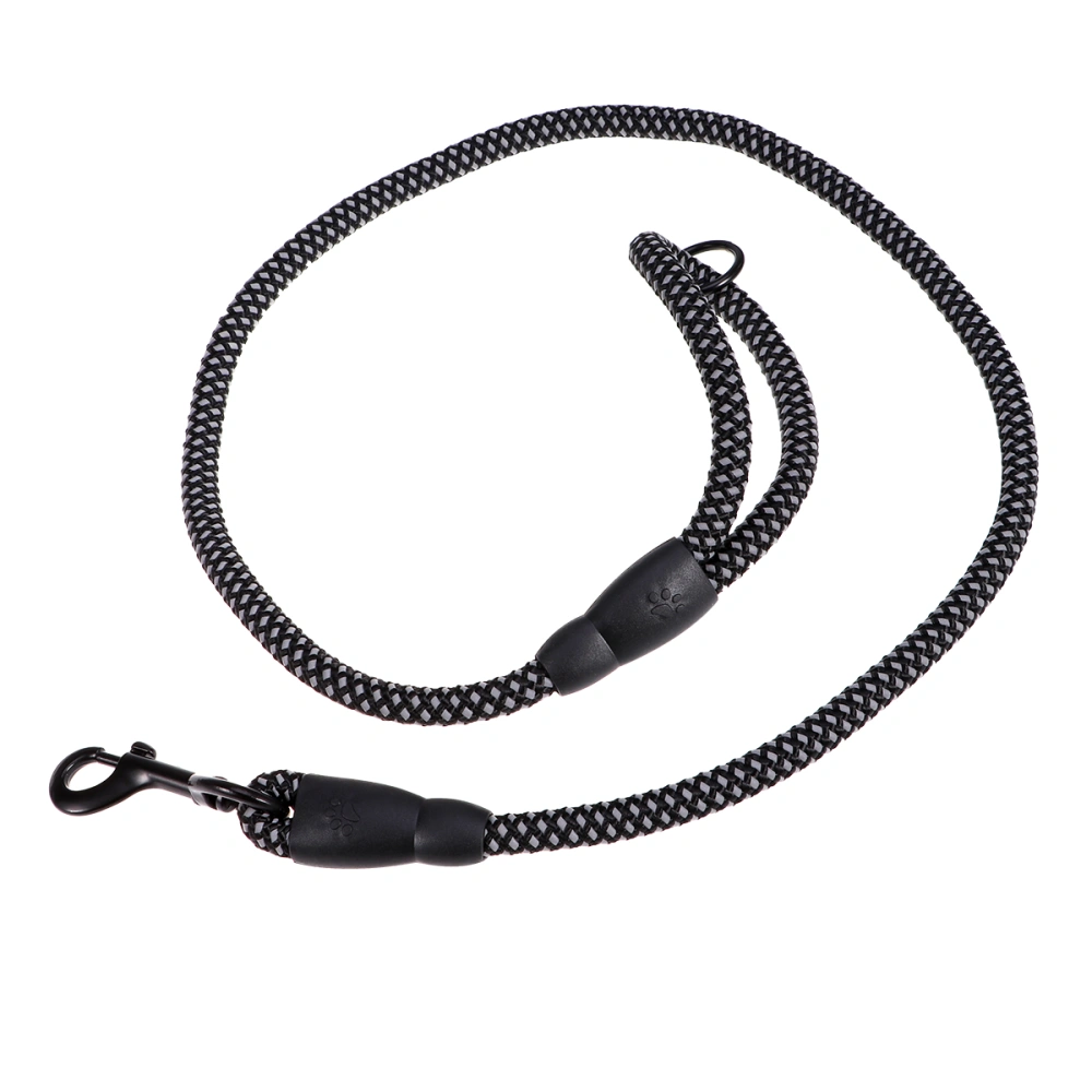 Reflective Nylon Dog Training Leash Heavy Duty Durable Walking Lead for Large and Medium Dogs 1.2x120cm (Black)