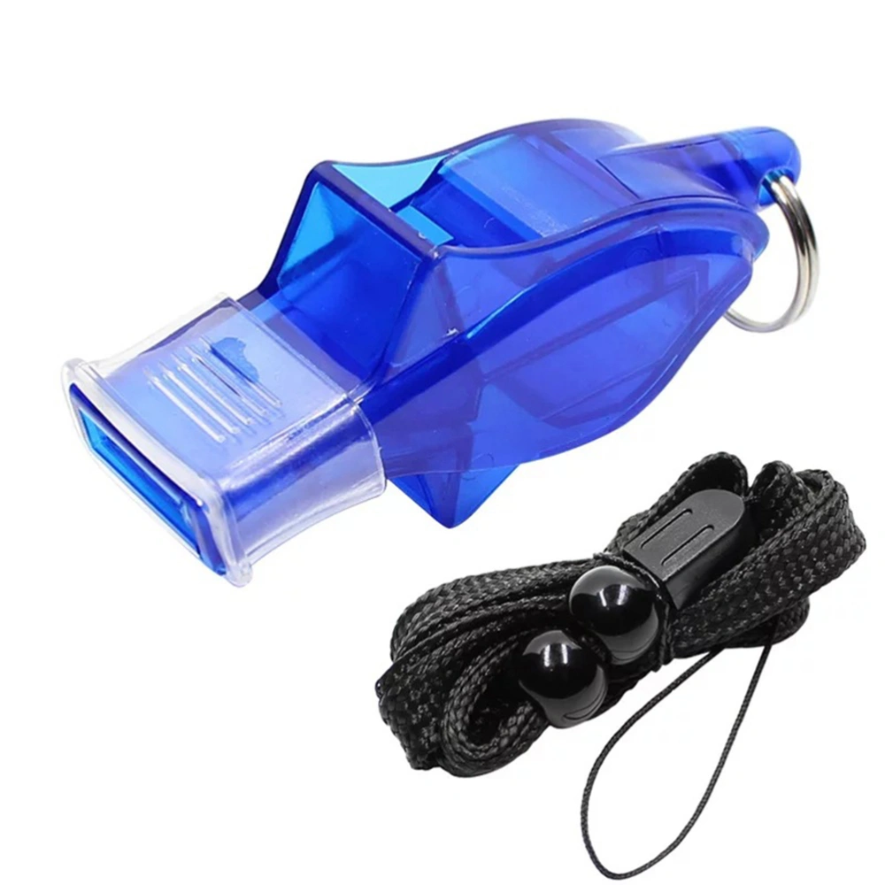 4 Set Simple Training Whistle Sports Referee Whistle with Lanyard for Kids School Sports Soccer Basketball (Dark Blue)