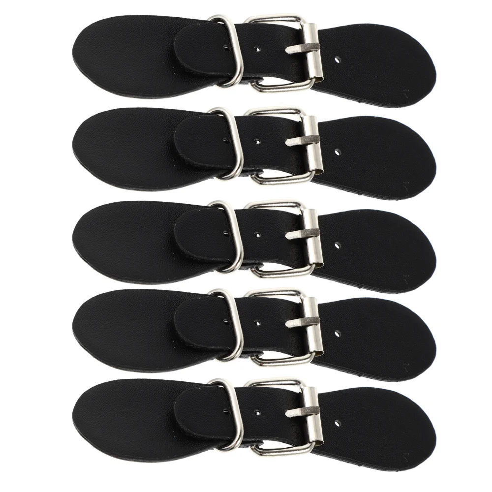 5 Pairs PU Leather Toggle Buckles Dress Belt Buttons Clasp Coat Fastener Buckles