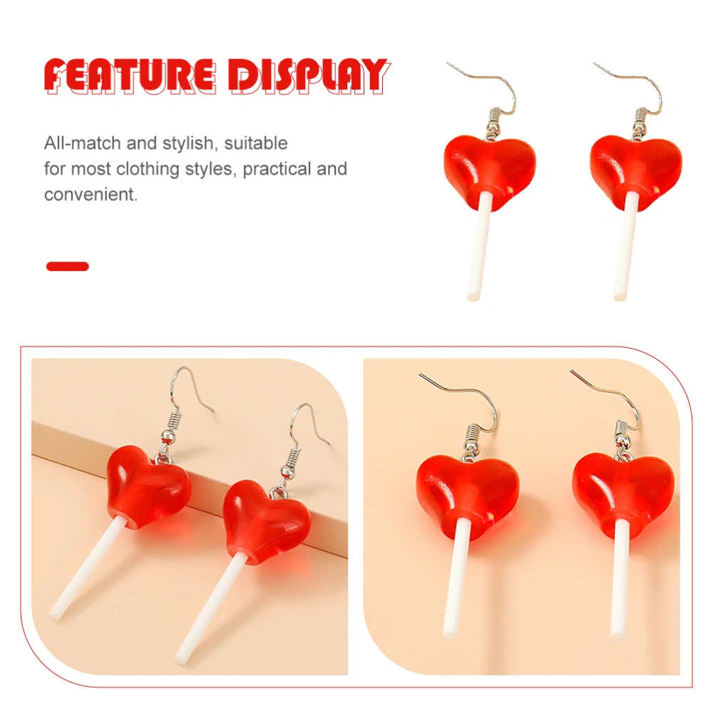 1 Pair Lollipop Earrings Creative Ear Dangle Lovely Ear Drops Women Ear Jewelry