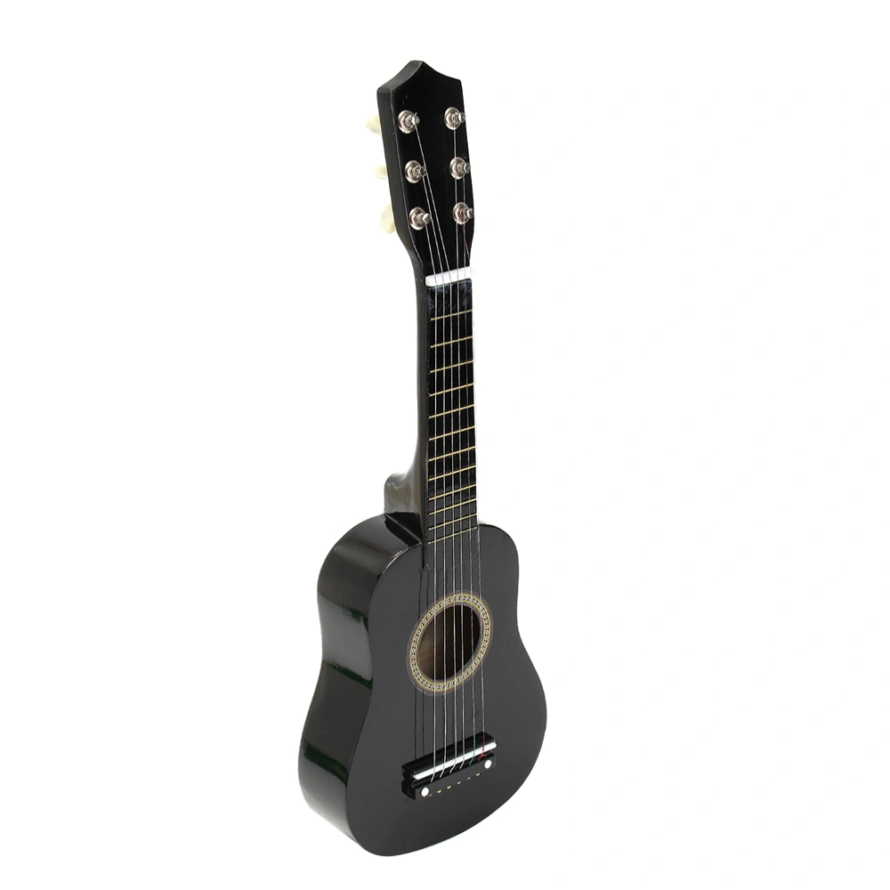 21 Inch Acoustic Guitar Small Size Portable Wooden Guitar for Children Kids (Black)