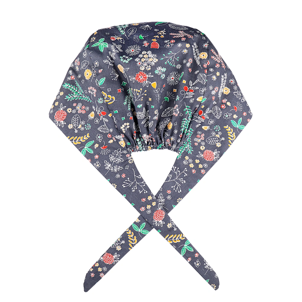 TENDYCOCO Unisex  Scrub Flower Printed Adjustable Tie    Hat